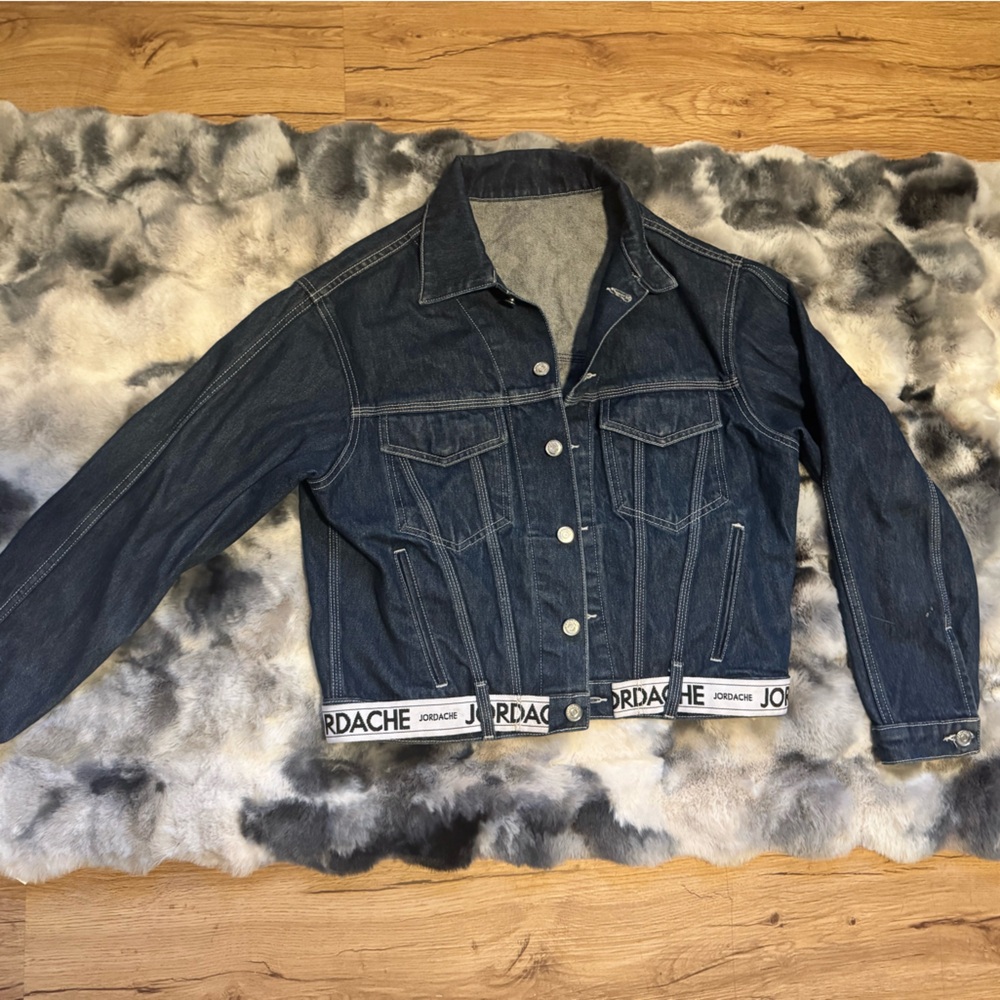 Blue Denim Jacket with White Accents Jordache